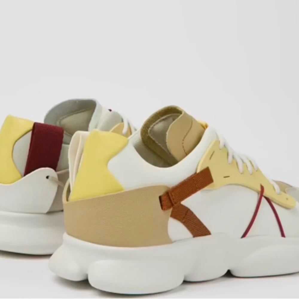 Camper Men's Sneakers in White, Tan, and Yellow